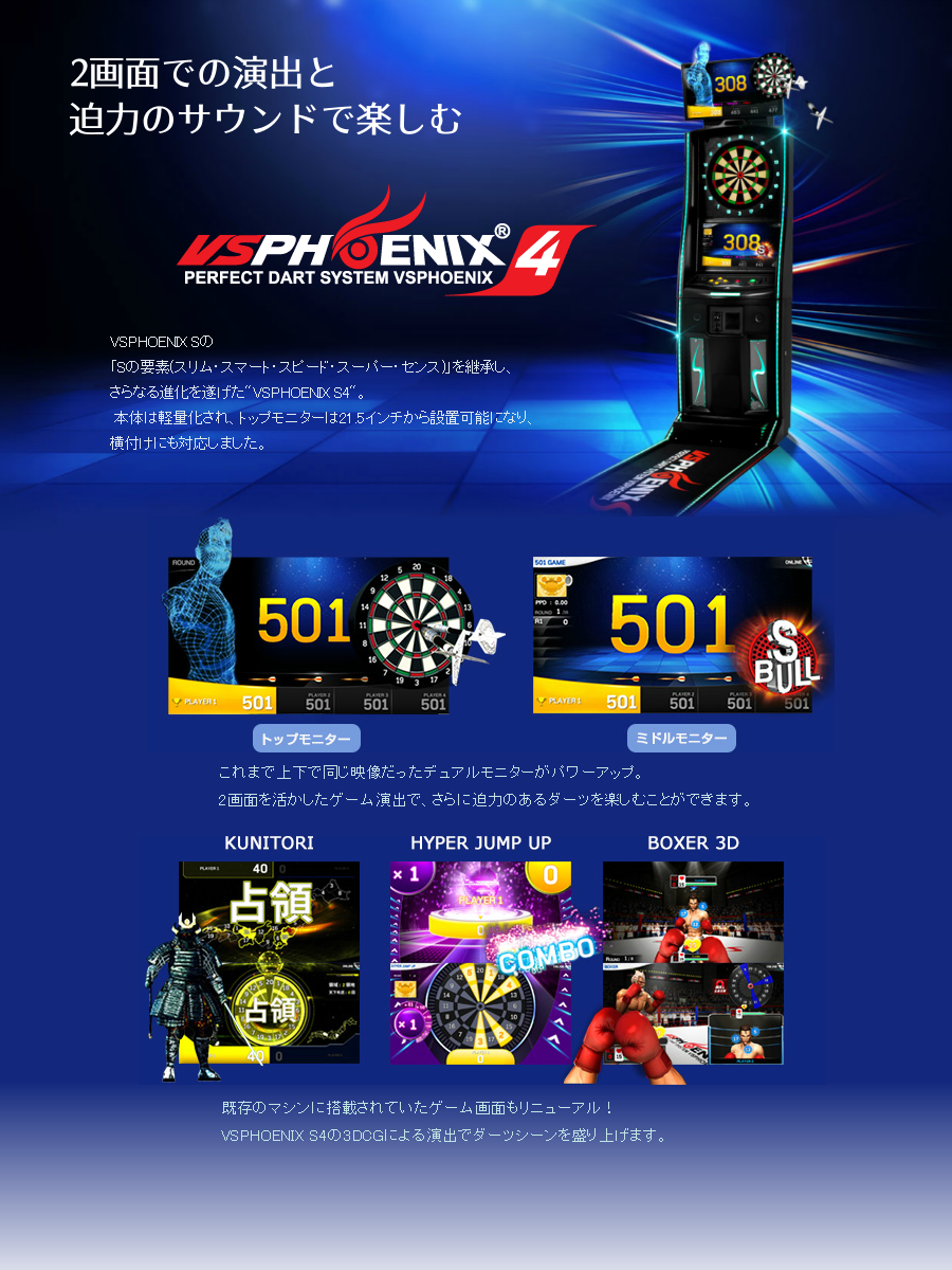 2画面の演出と迫力のサウンドで楽しむ VS PHENIX-S4
